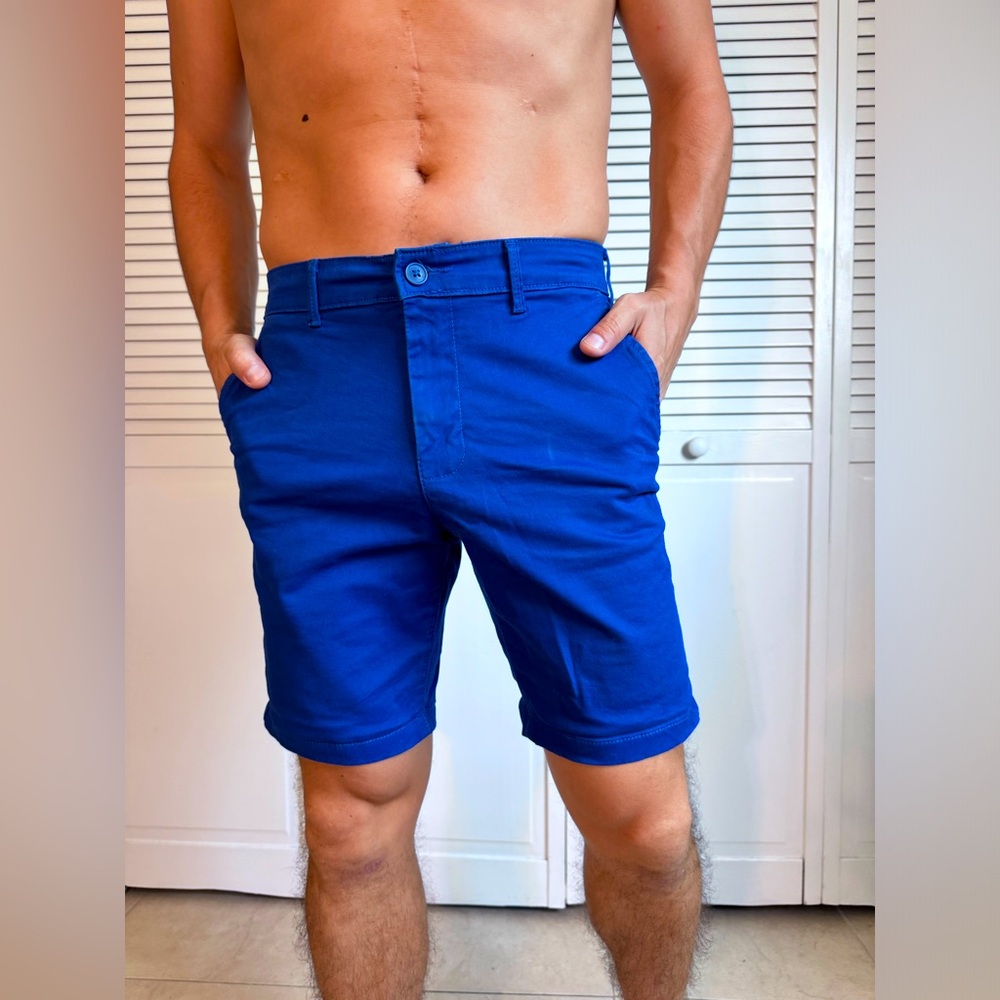 Blue men's shorts. It was used 3-4 times